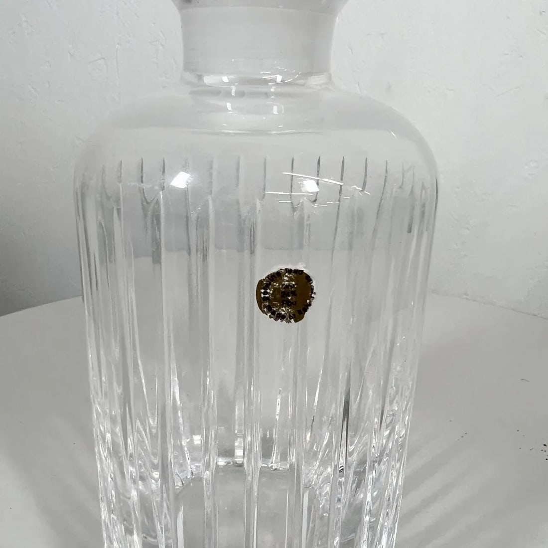 1960s Italian Ribbed Crystal Glass Decanter - 9