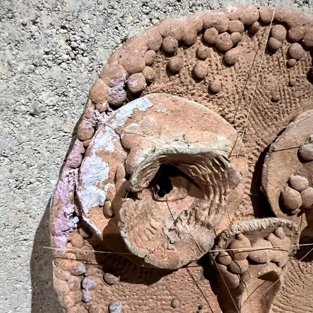 1970s Hand Crafted Art Pottery Distressed Mask - 2