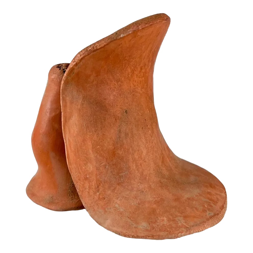 1970s Studio Art Pottery Abstract Sculpture Hoof: AMBIANIC presents 1970s Studio Art Abstract Sculpture Hoof 5 h x 5.75 d x 4 w Original vintage condition. See images please. Condition: Alterations: Original Condition Unaltered Imperfections: Some