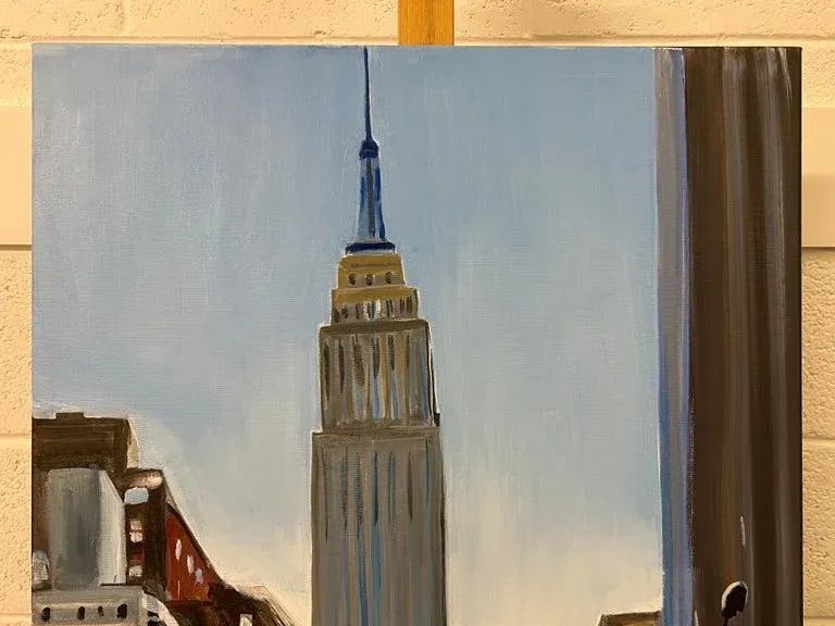 Empire State Building Sunset in Manhattan New York City by British Urban Artist - 4