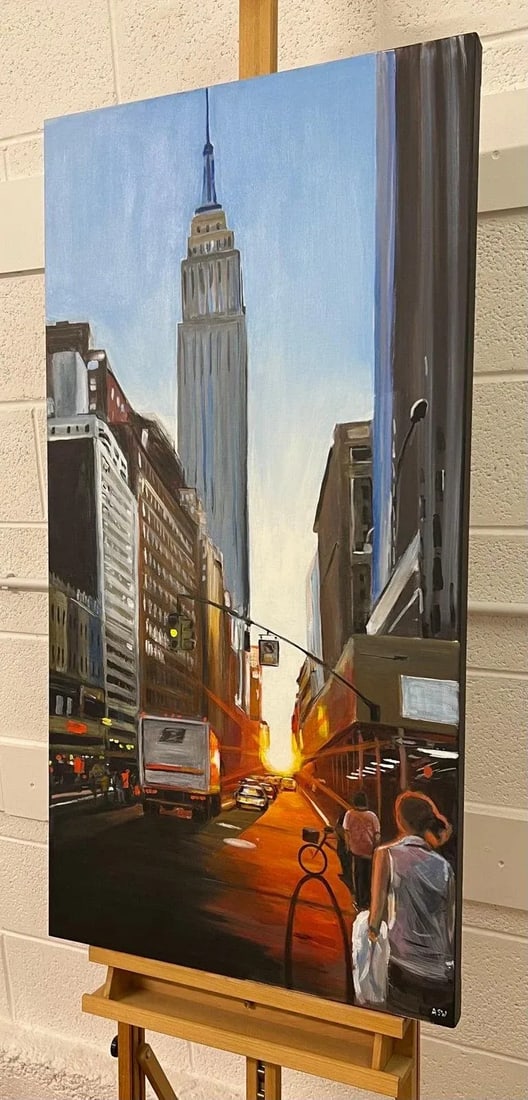 Empire State Building Sunset in Manhattan New York City by British Urban Artist - 6