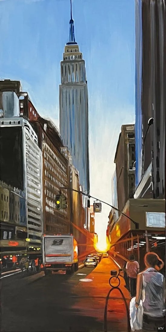 Empire State Building Sunset in Manhattan New York City by British Urban Artist - 8