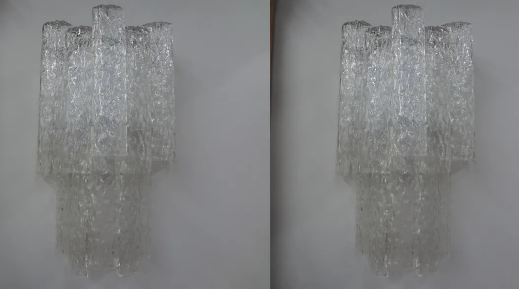 Pair of Toni Zuccheri for Venini Murano Glass Sconces - 12