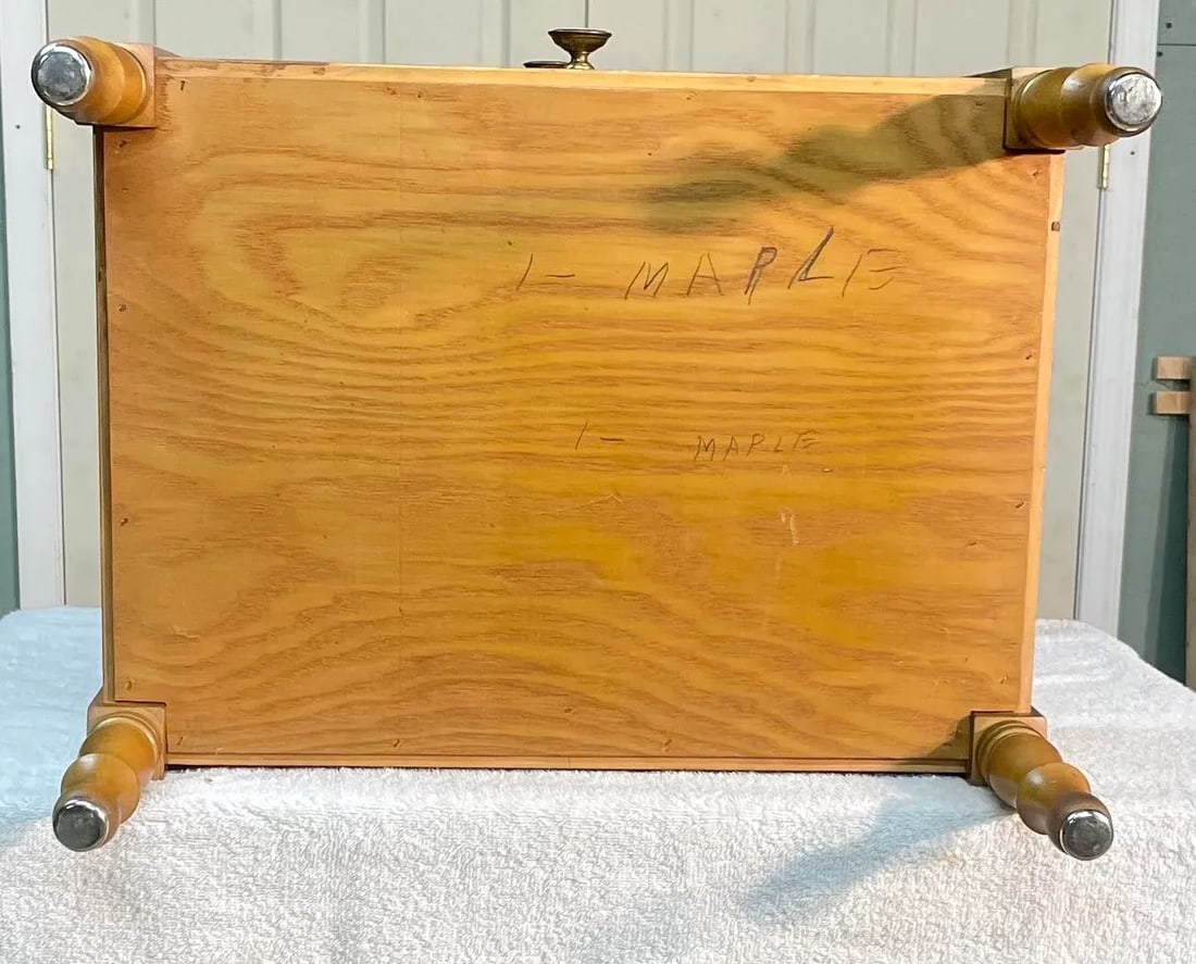L Hitchcock Harvest Maple Stenciled Two Drawer Nightstand - 11