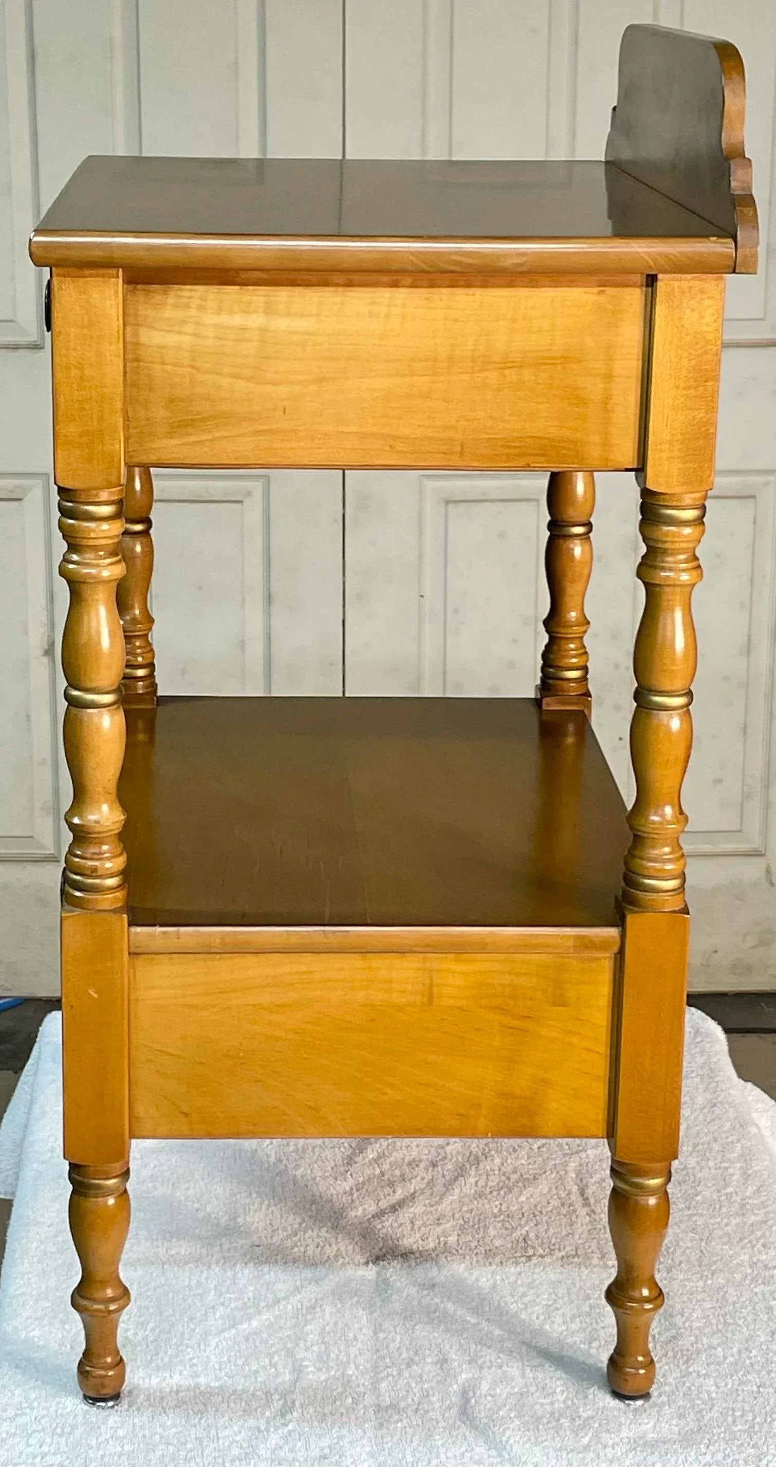 L Hitchcock Harvest Maple Stenciled Two Drawer Nightstand - 3