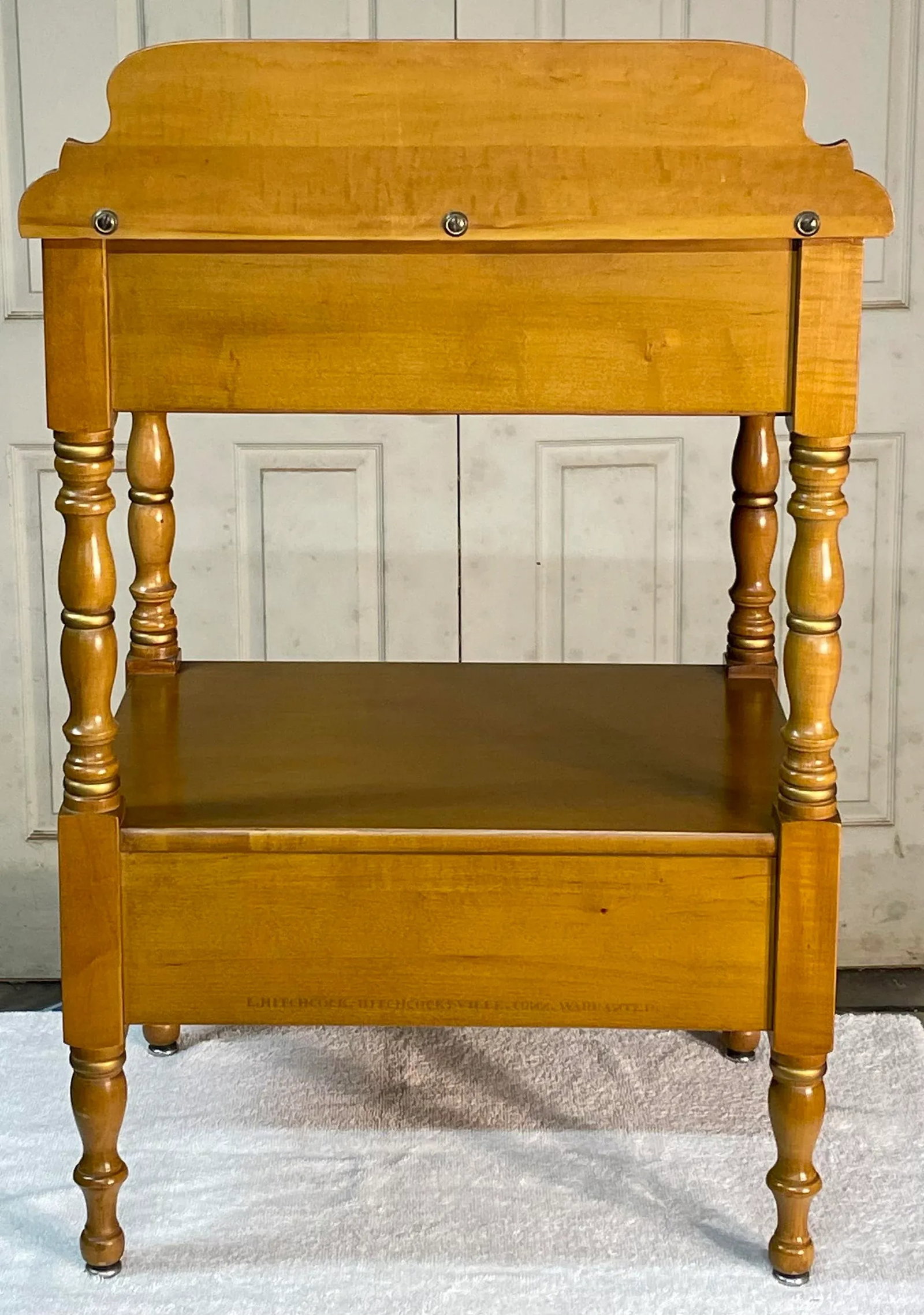 L Hitchcock Harvest Maple Stenciled Two Drawer Nightstand - 4