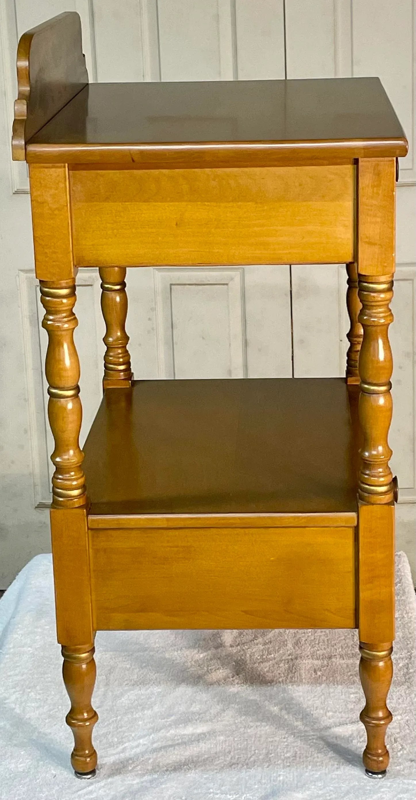 L Hitchcock Harvest Maple Stenciled Two Drawer Nightstand - 5