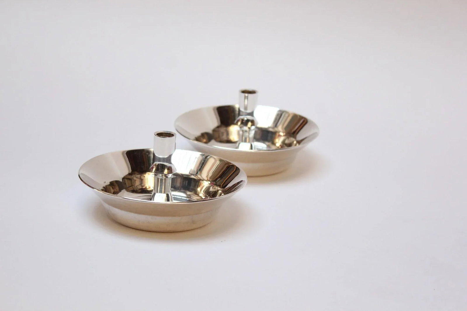 Jens Quistgaard for Dansk Silver-Plated Candle Holders - A Pair - 2