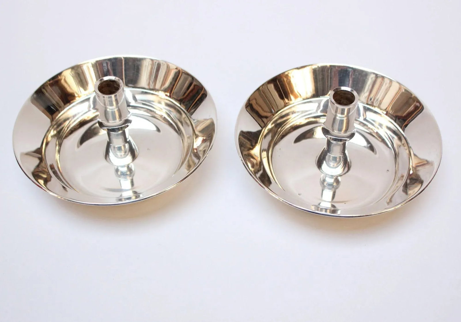 Jens Quistgaard for Dansk Silver-Plated Candle Holders - A Pair - 4