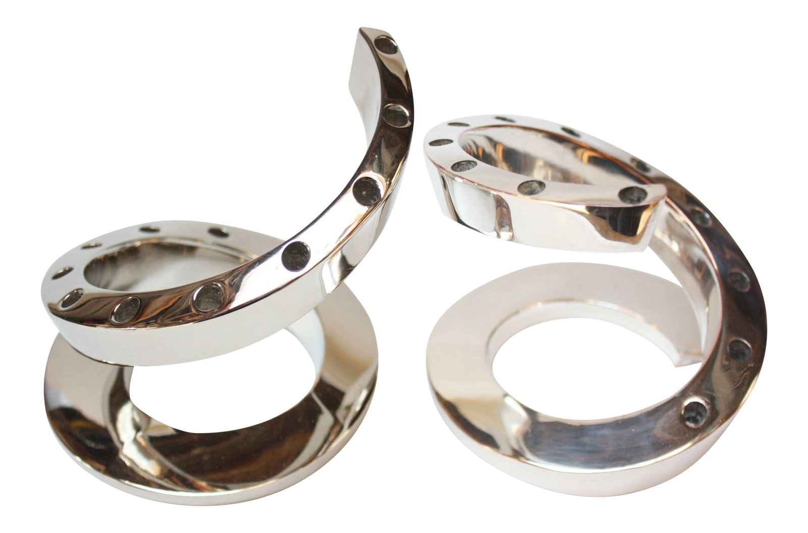 Bertil Vallien for Dansk Silver-Plated Spiral Candlesticks - a Pair (1 of 8)