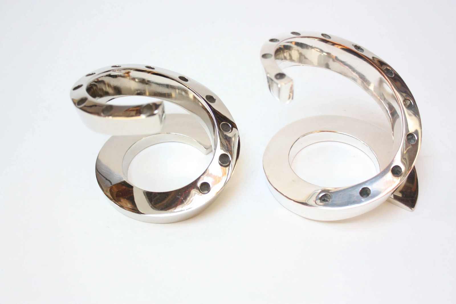 Bertil Vallien for Dansk Silver-Plated Spiral Candlesticks - a Pair - 4