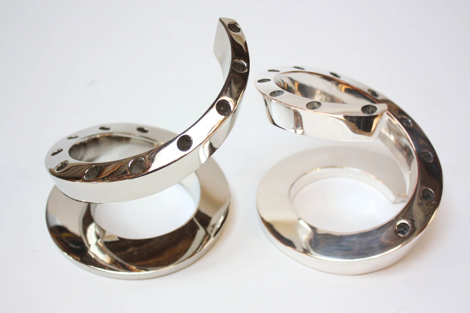 Bertil Vallien for Dansk Silver-Plated Spiral Candlesticks - a Pair - 8