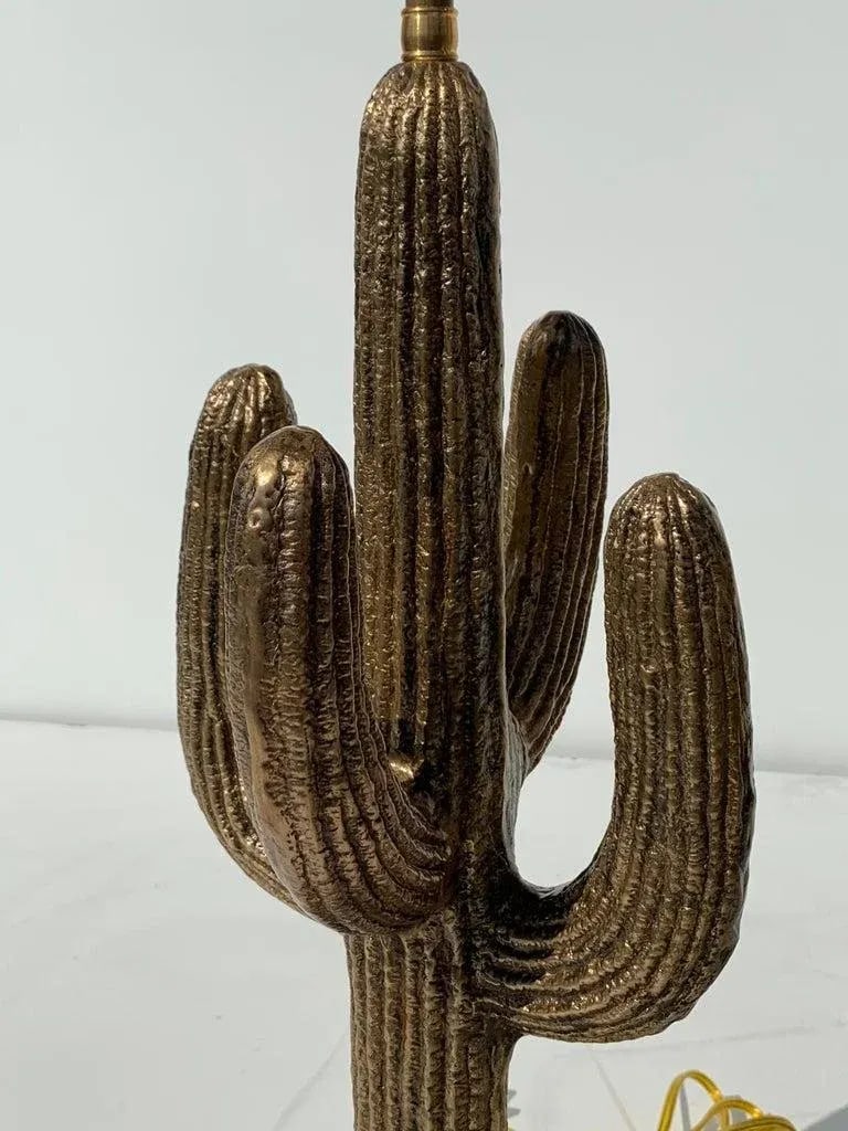 1970s Brass Saguaro Cactus Lamps - A Pair - 7