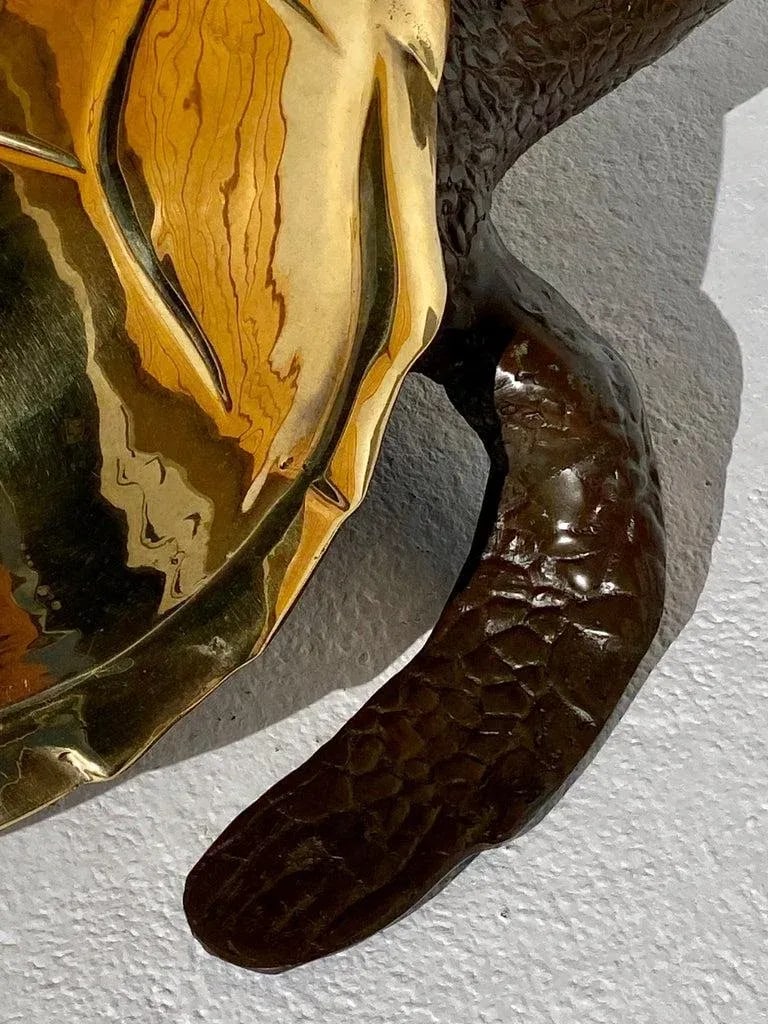 1970s Large Brass Sea Turtle Sculpture/Box - 10