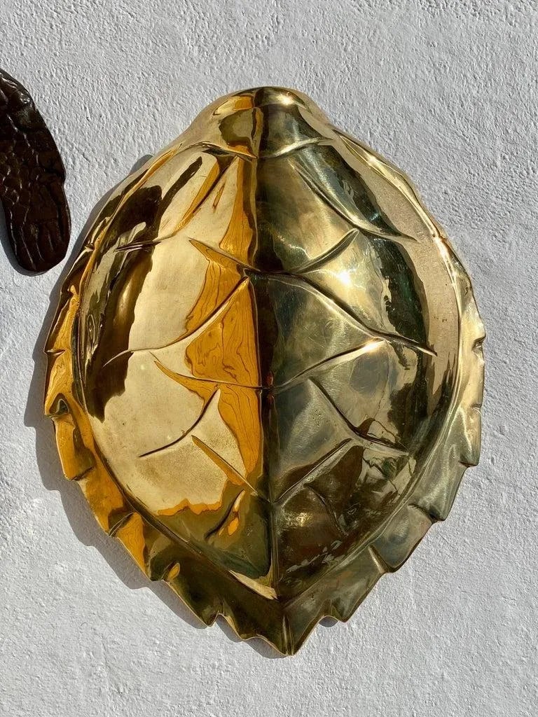 1970s Large Brass Sea Turtle Sculpture/Box - 12