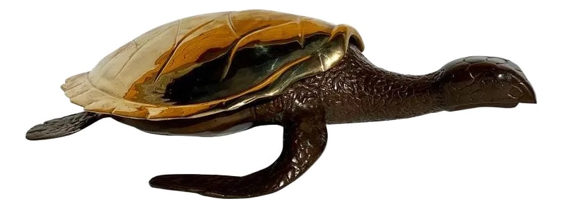 1970s Large Brass Sea Turtle Sculpture/Box (1 of 12)