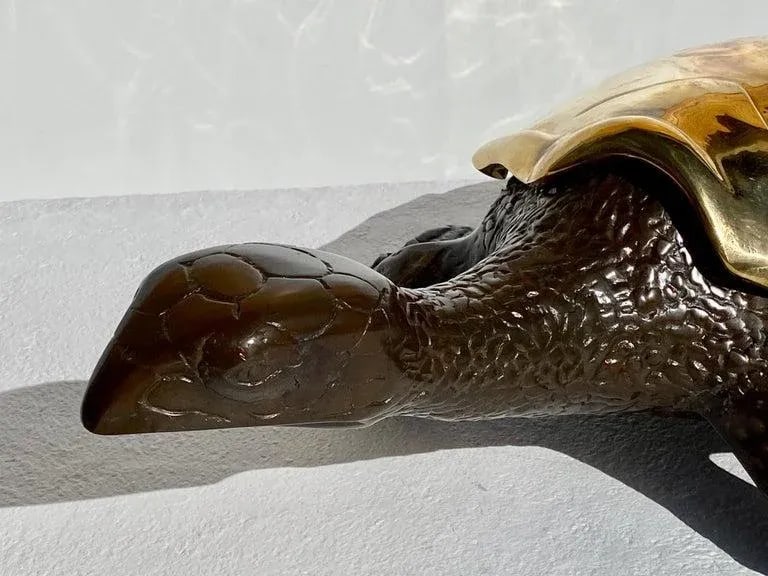 1970s Large Brass Sea Turtle Sculpture/Box - 5