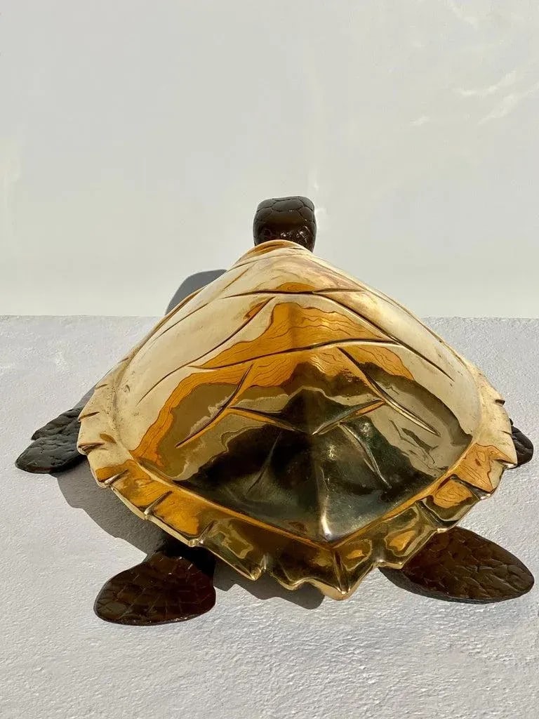 1970s Large Brass Sea Turtle Sculpture/Box - 6