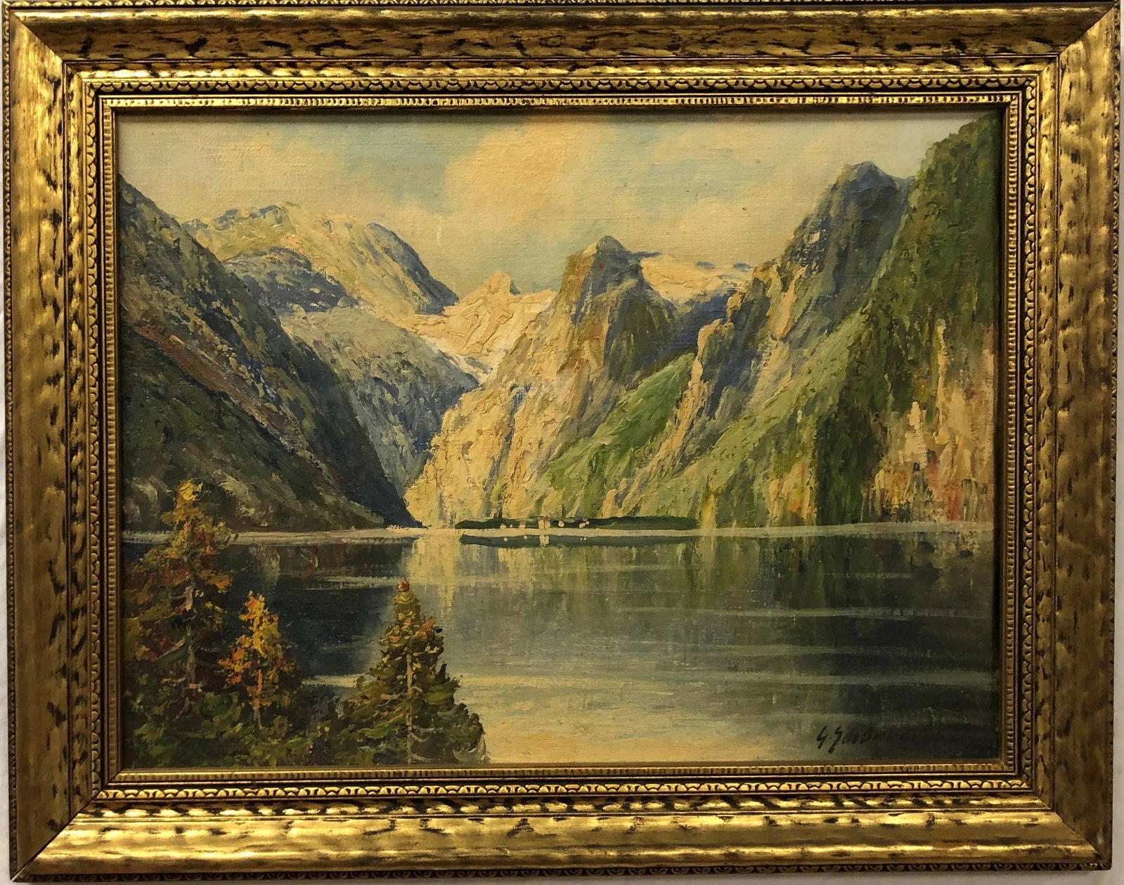 Late 19th Century Majestic Oil on Board Signed on the Bottom, Framed - 2