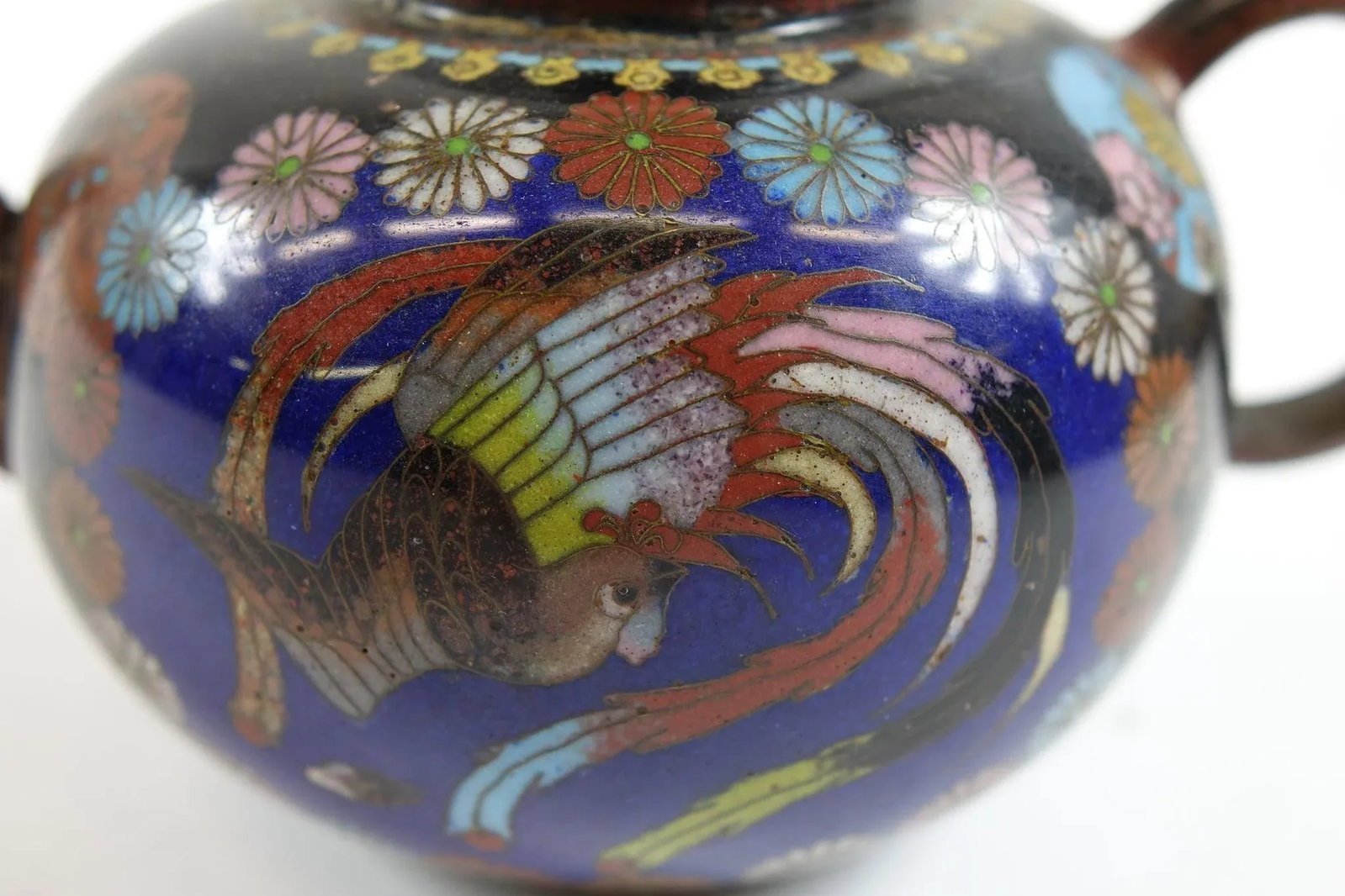 Antique Chinese Cloisonne Decorative Teapot - 2