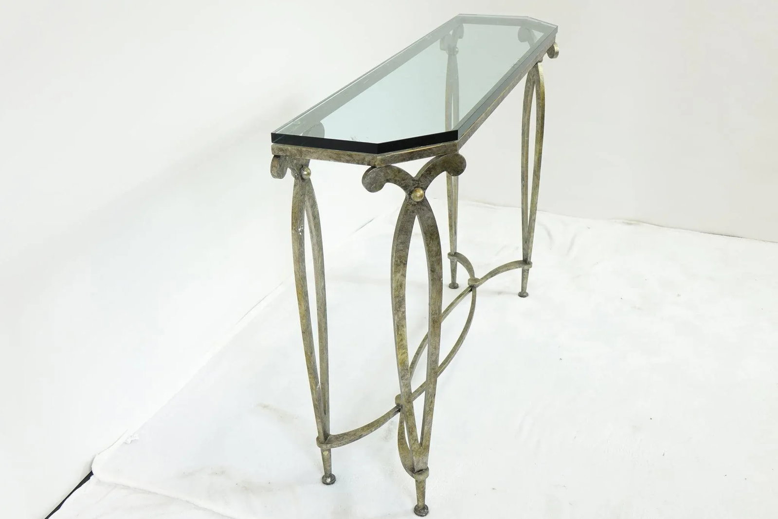 Mid 20th Century Modern Metal And Glass Side Table - 2