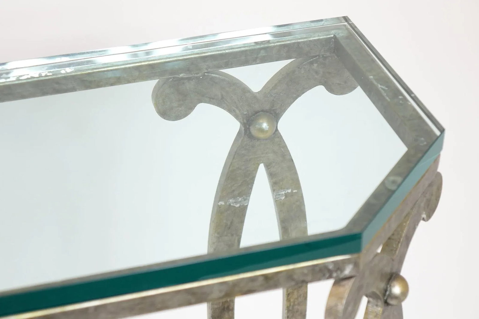 Mid 20th Century Modern Metal And Glass Side Table - 5