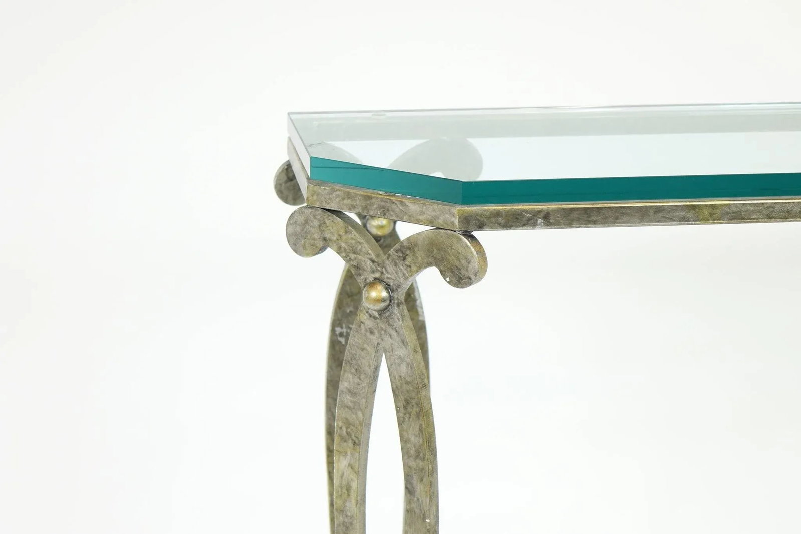 Mid 20th Century Modern Metal And Glass Side Table - 9
