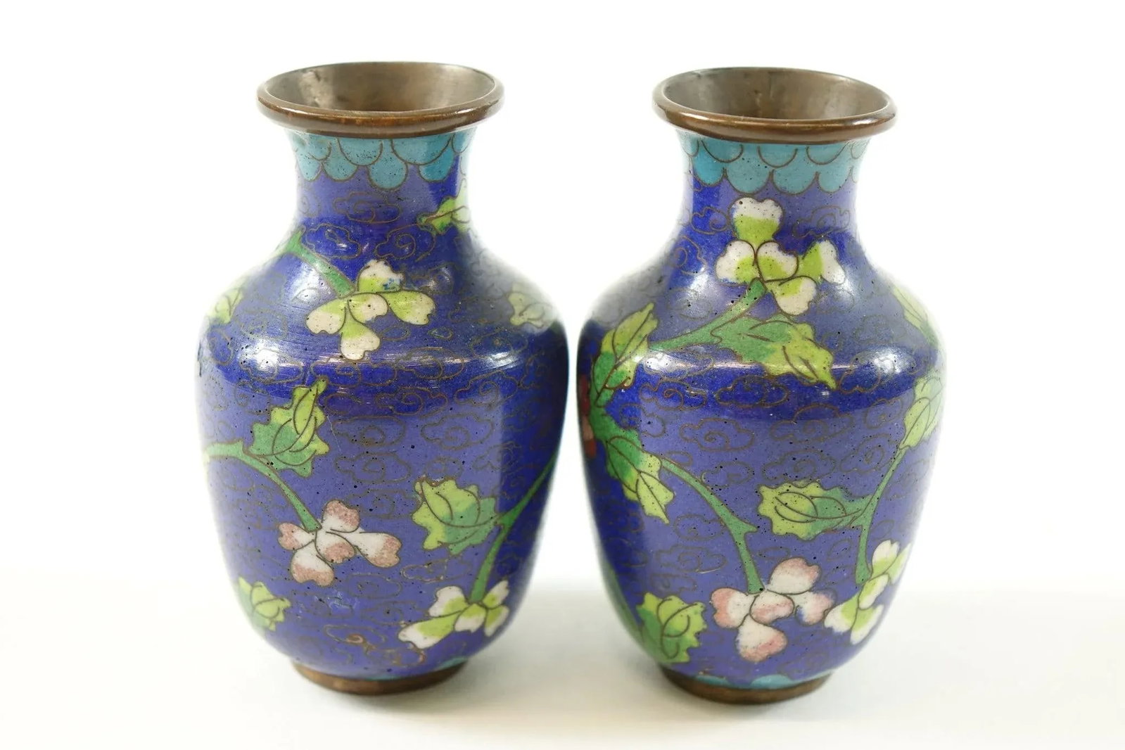 Vintage Early 20th Century Chinese Cloisonne Vases - A Pair - 4