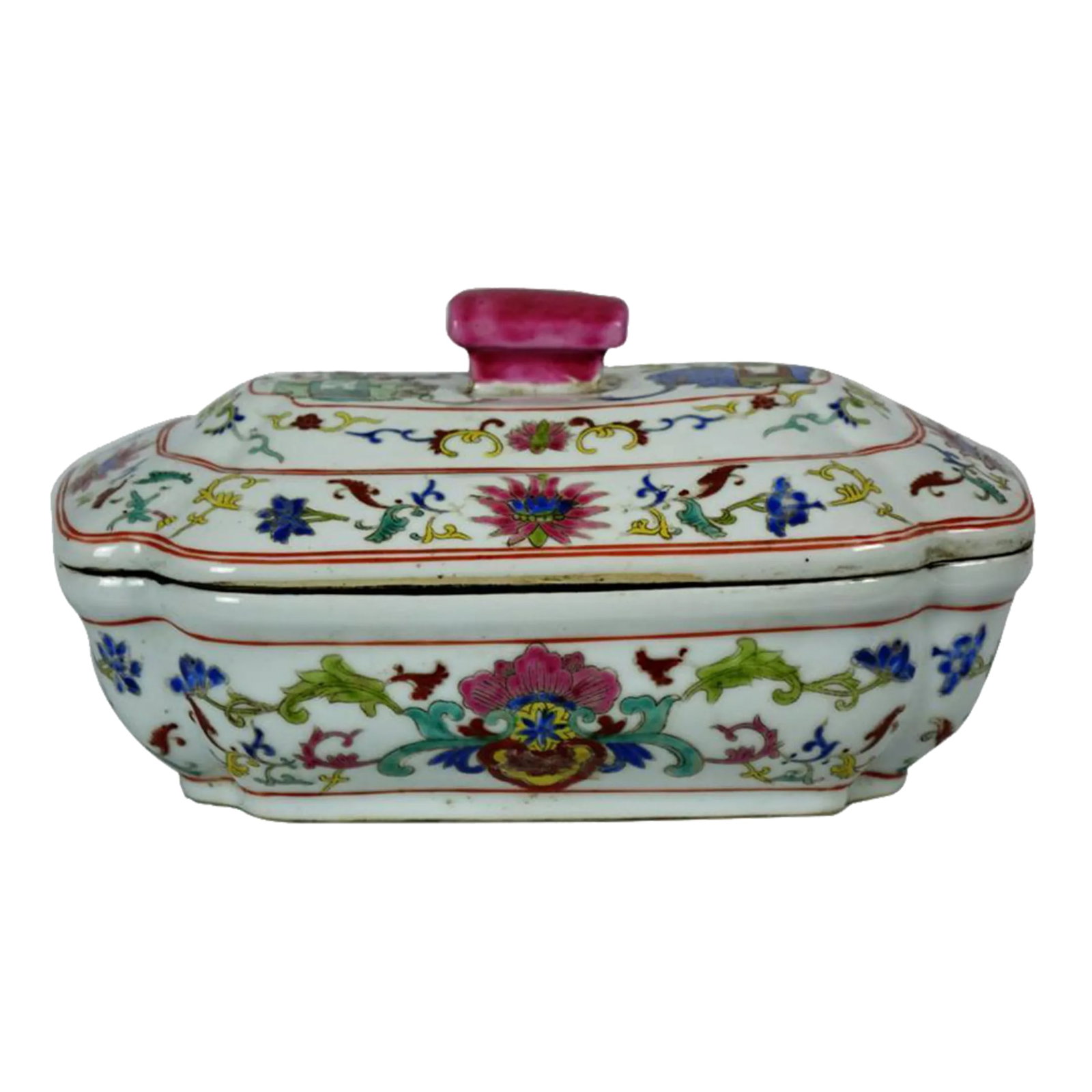 Antique Famille Rose Chinese Porcelain Soup Tureen (1 of 5)