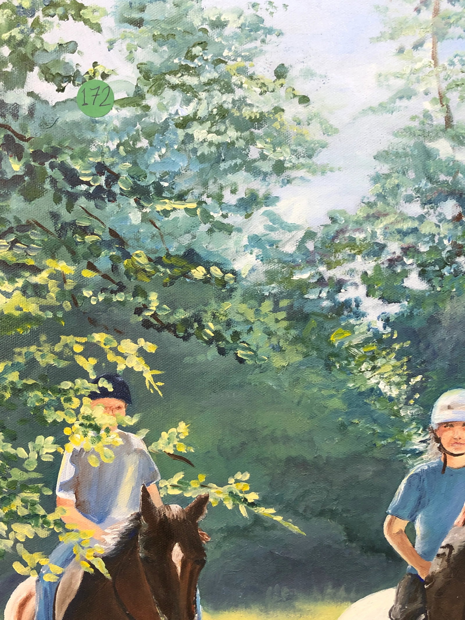 Early 20th Century Horse Riders Original Oil on Canvas Signed on the Bottom, Framed - 2