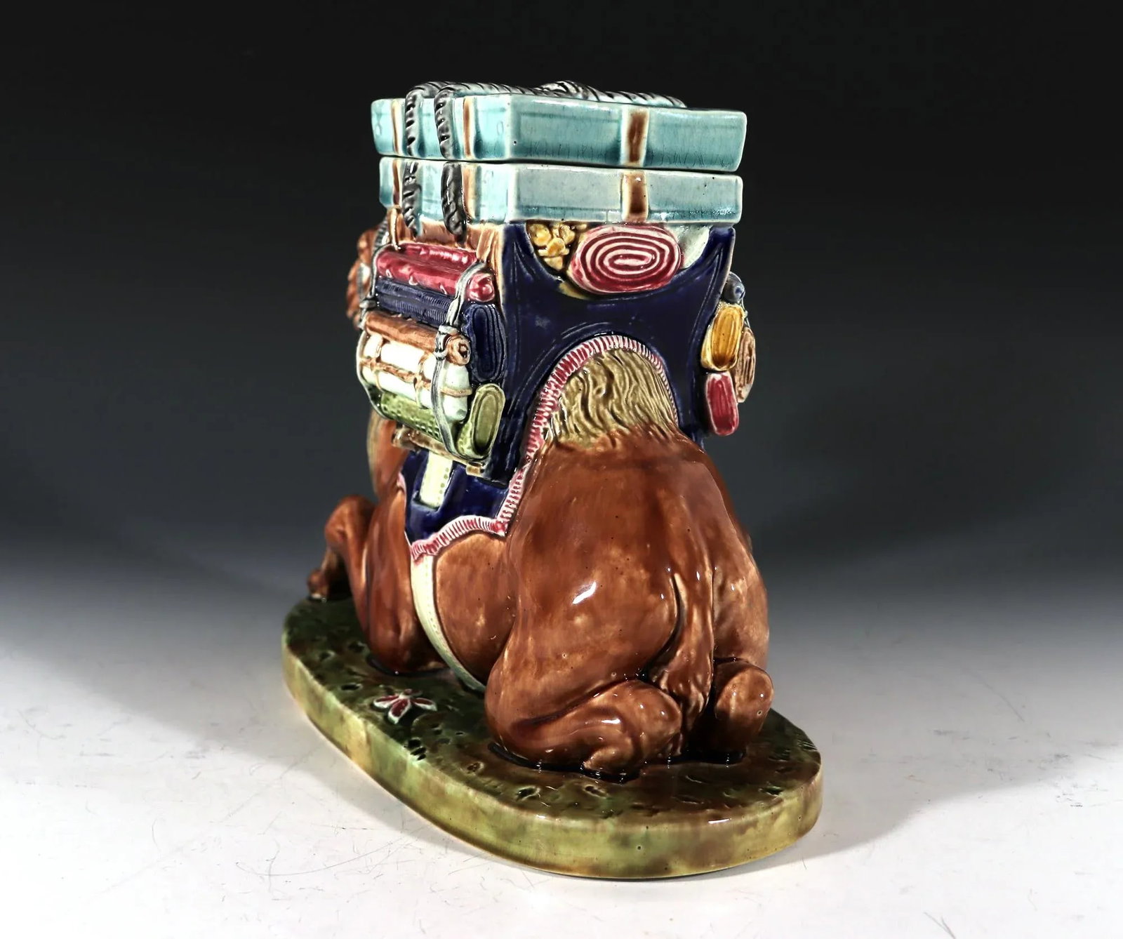 French St. Amand Majolica Camel-Form Lidded Box - 7