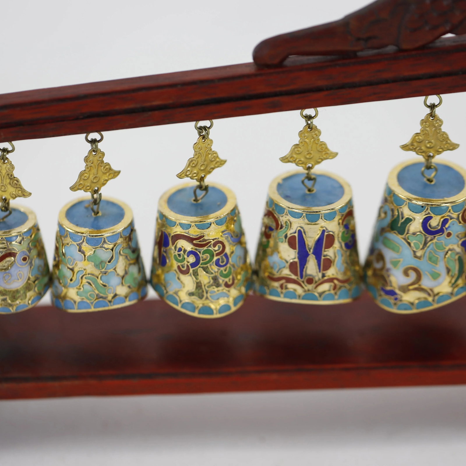 Vintage Cloisonné Chime Musical Meditation Bells Set - 10
