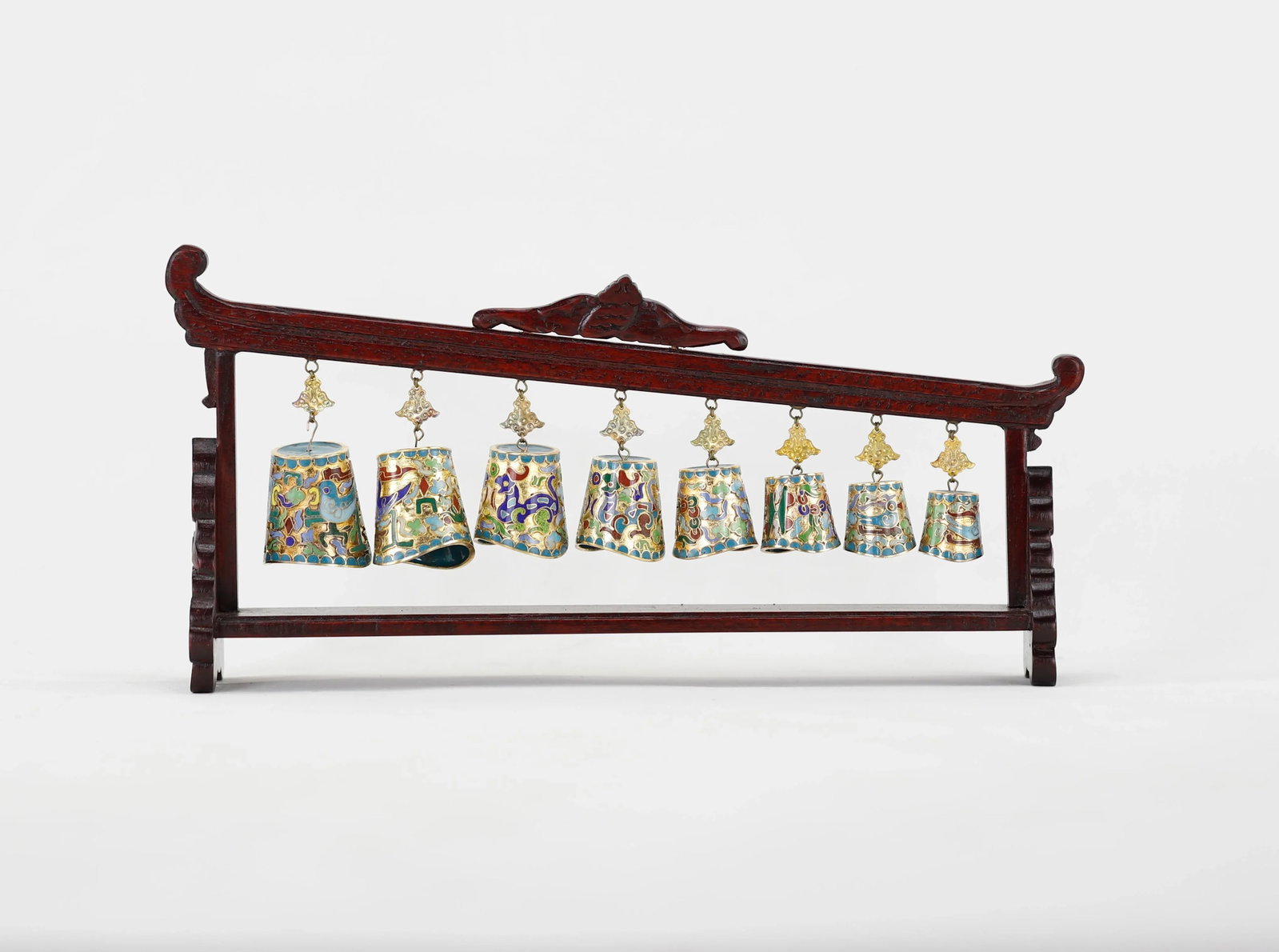 Vintage Cloisonné Chime Musical Meditation Bells Set - 2
