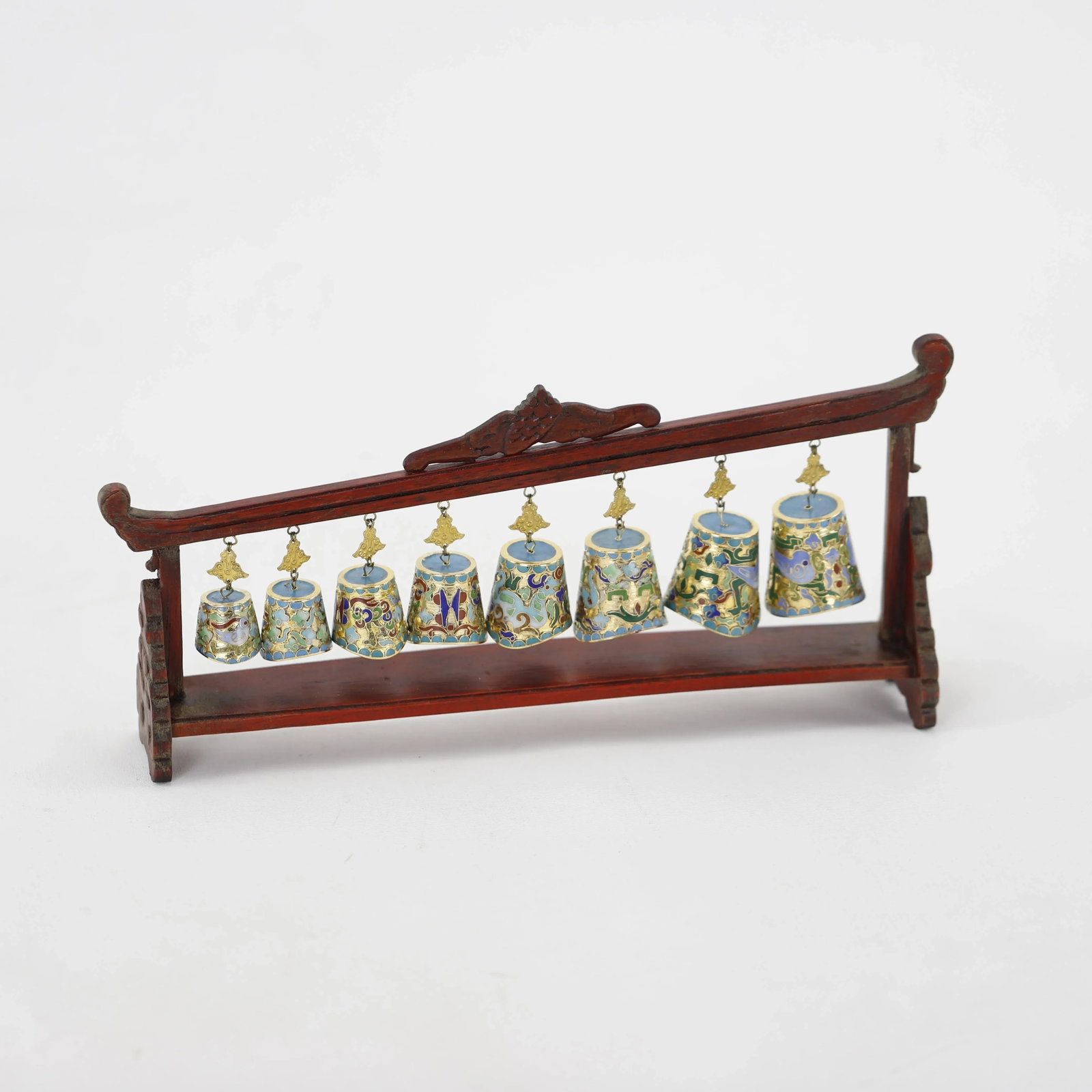 Vintage Cloisonné Chime Musical Meditation Bells Set - 6