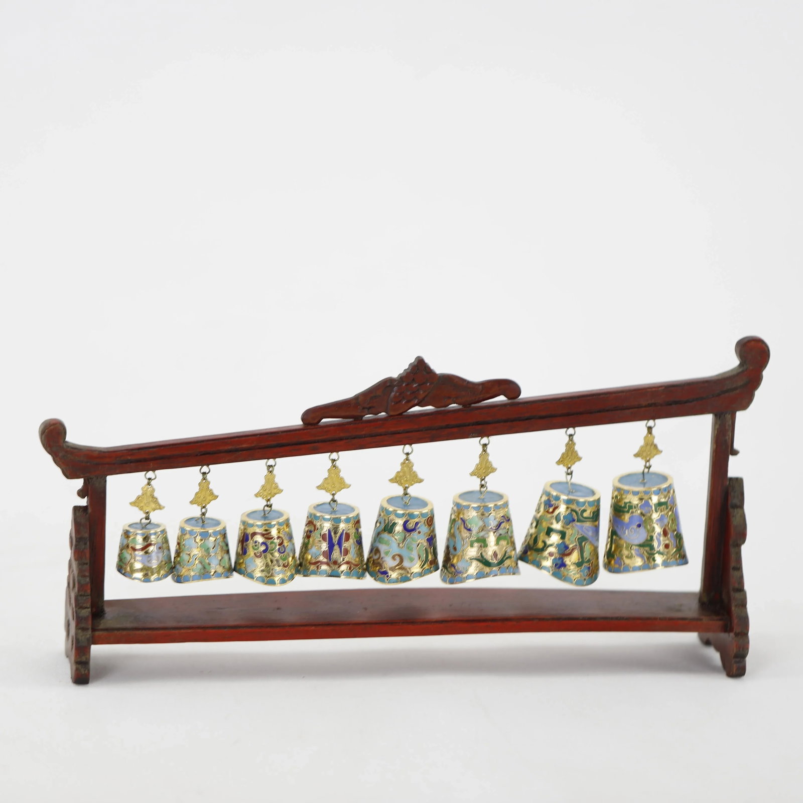Vintage Cloisonné Chime Musical Meditation Bells Set - 7