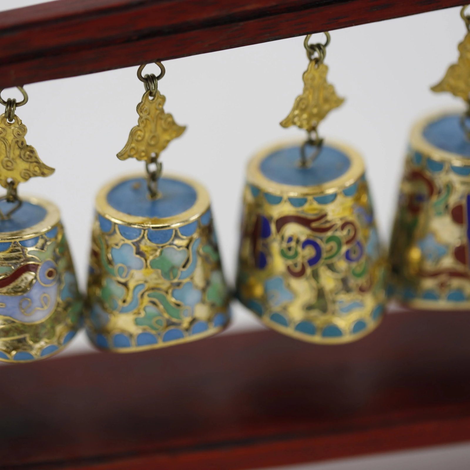Vintage Cloisonné Chime Musical Meditation Bells Set - 8