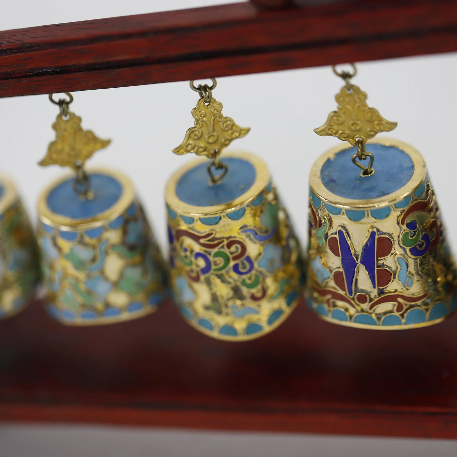 Vintage Cloisonné Chime Musical Meditation Bells Set - 9