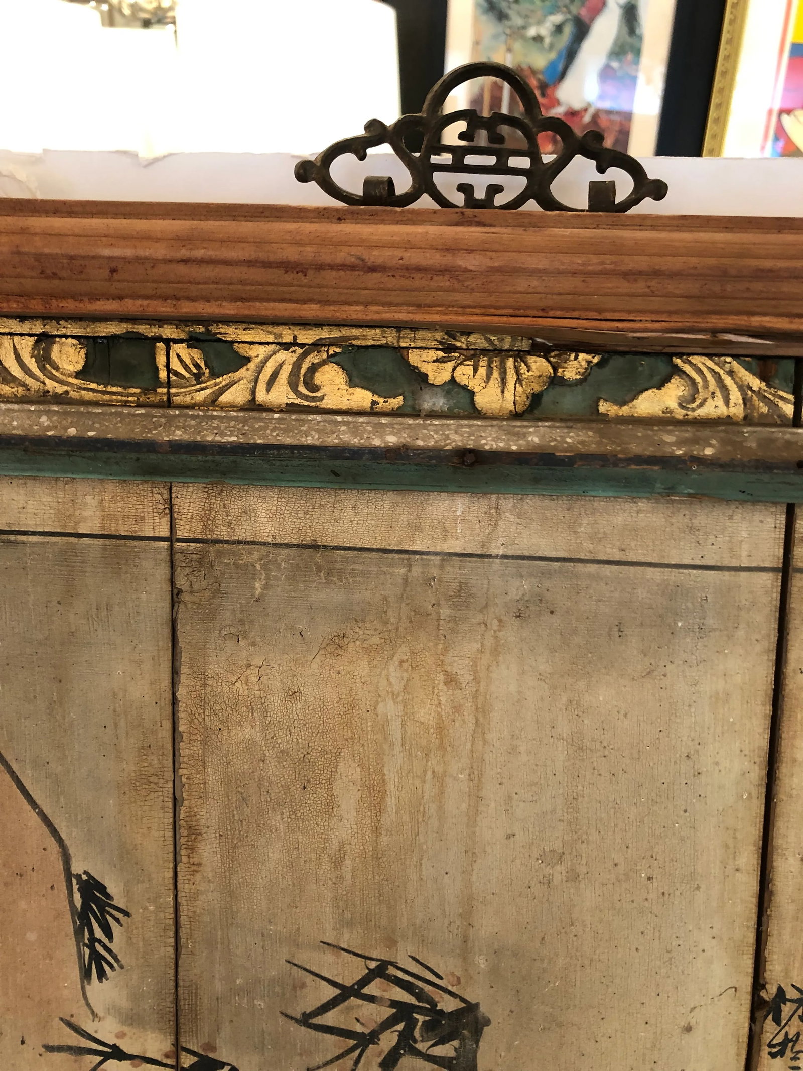 19th Century Antique Chinoiserie Figurative Distressed Painted Panels -A Pair - 2
