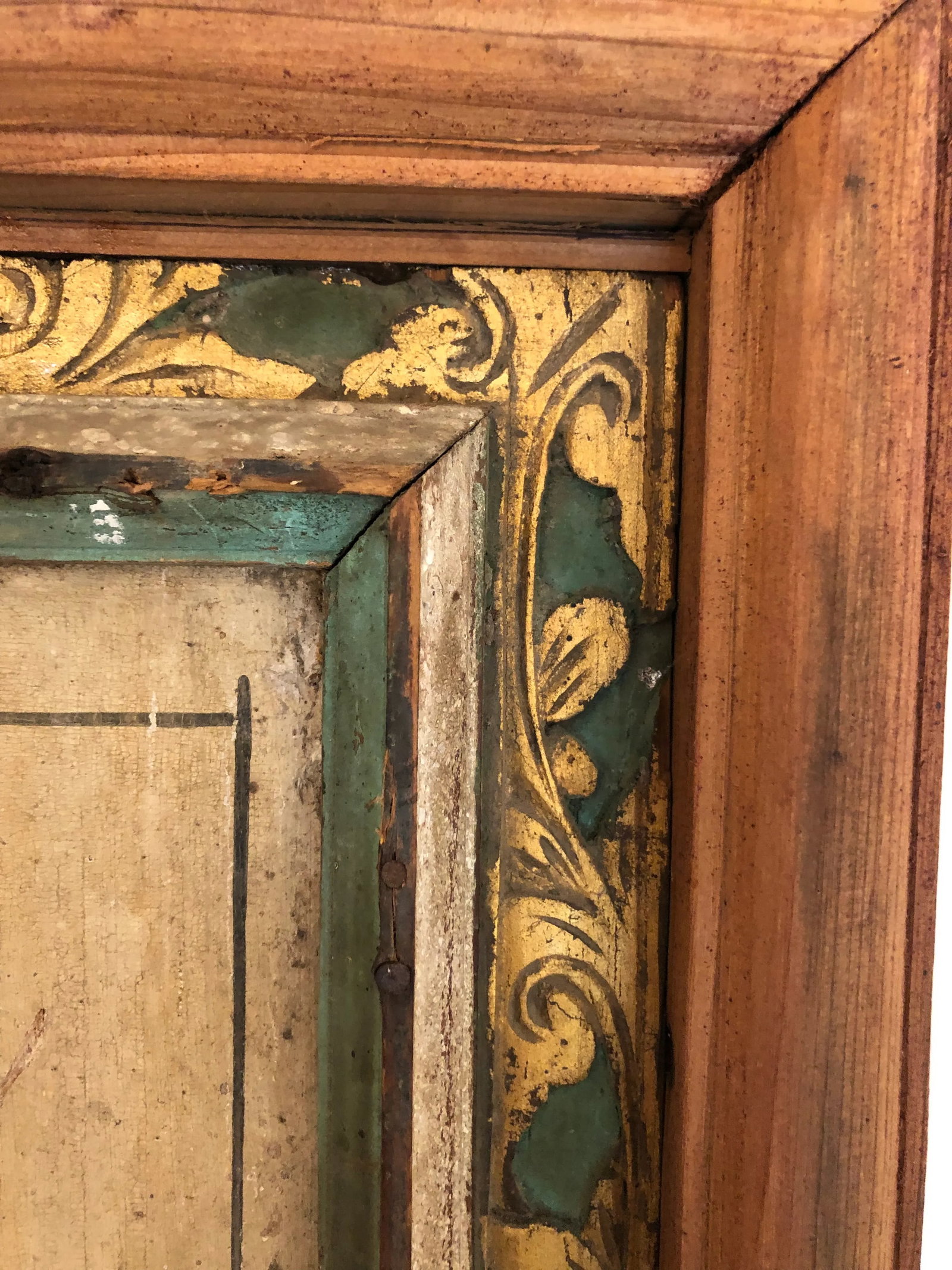 19th Century Antique Chinoiserie Figurative Distressed Painted Panels -A Pair - 5