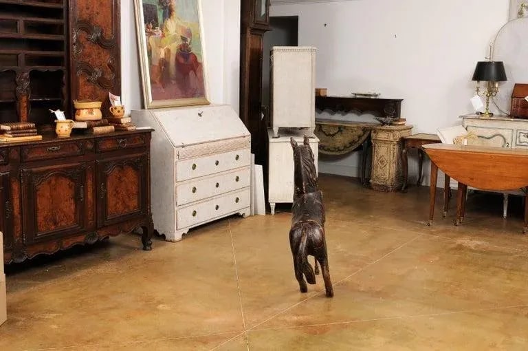 Late 19th Century French Carved Carousel Prancing Horse Sculpture with Patina - 10