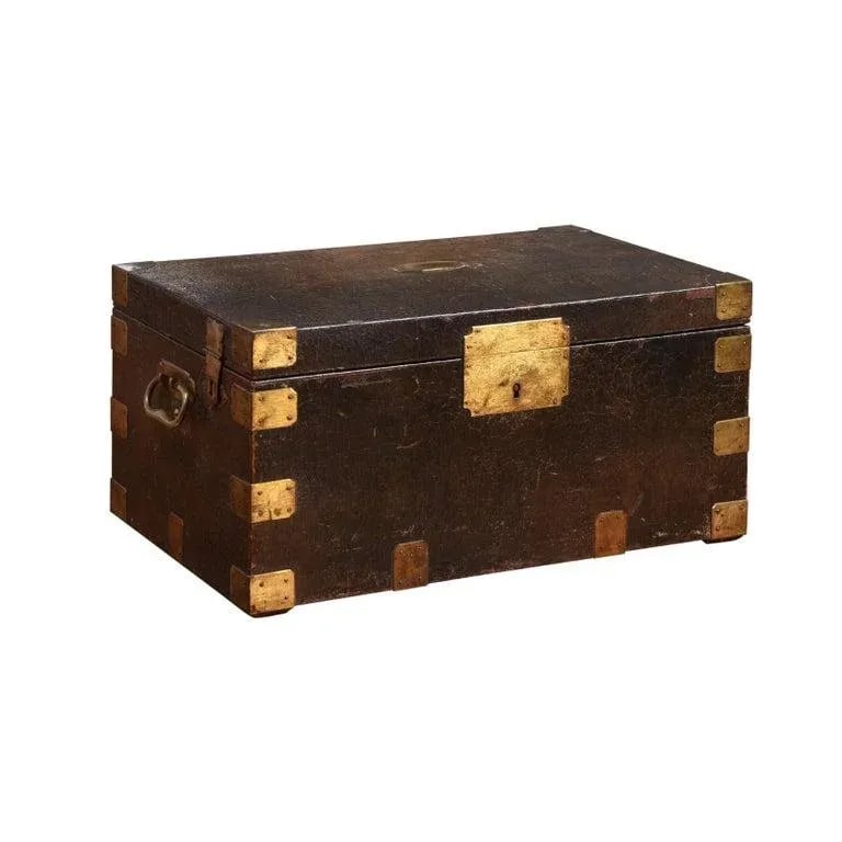 19th Century French Maison Gellée et Gainier Leather and Brass over Wood Decorative Box - 2