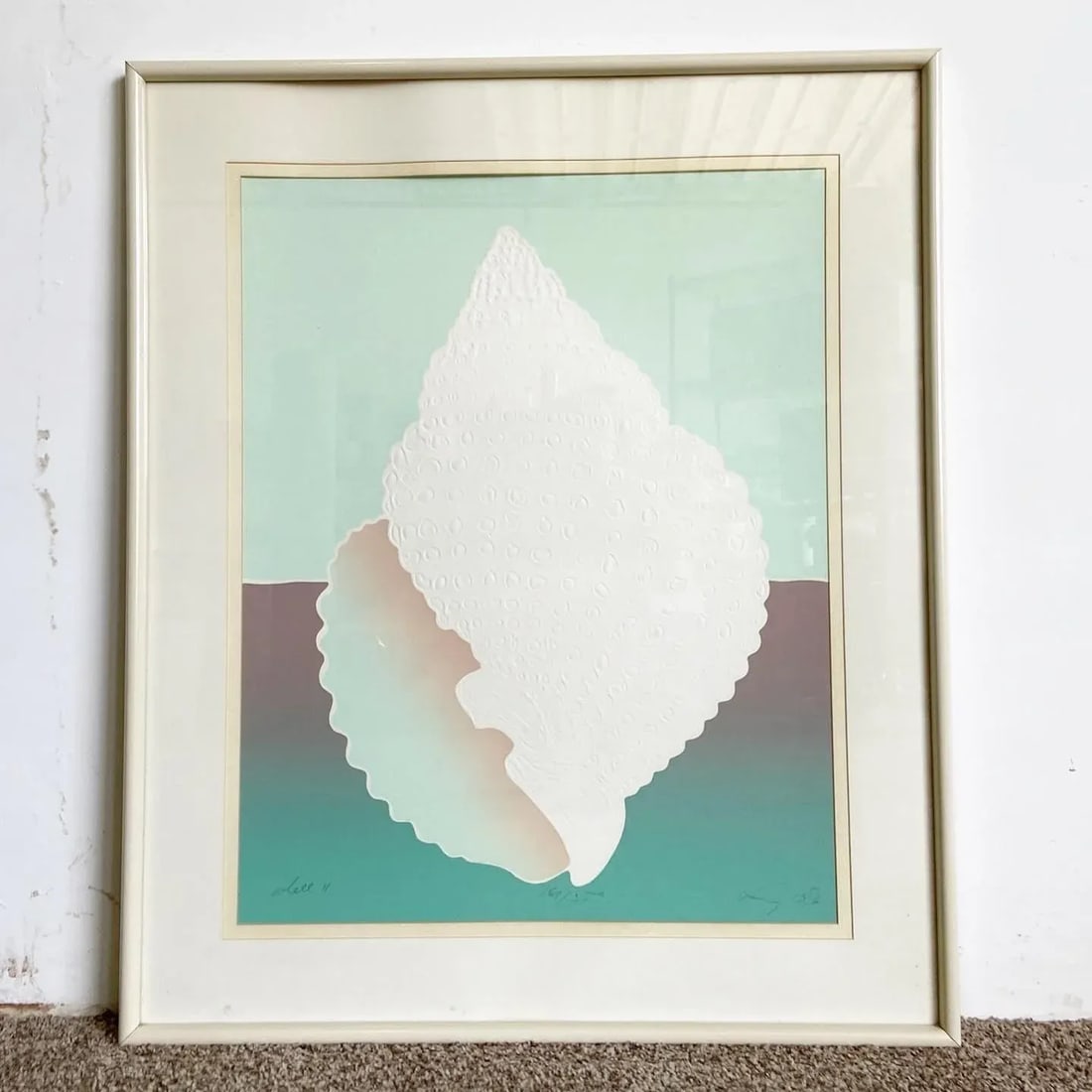 Postmodern Signed and Framed Lithograph Titled "Shell" - 10