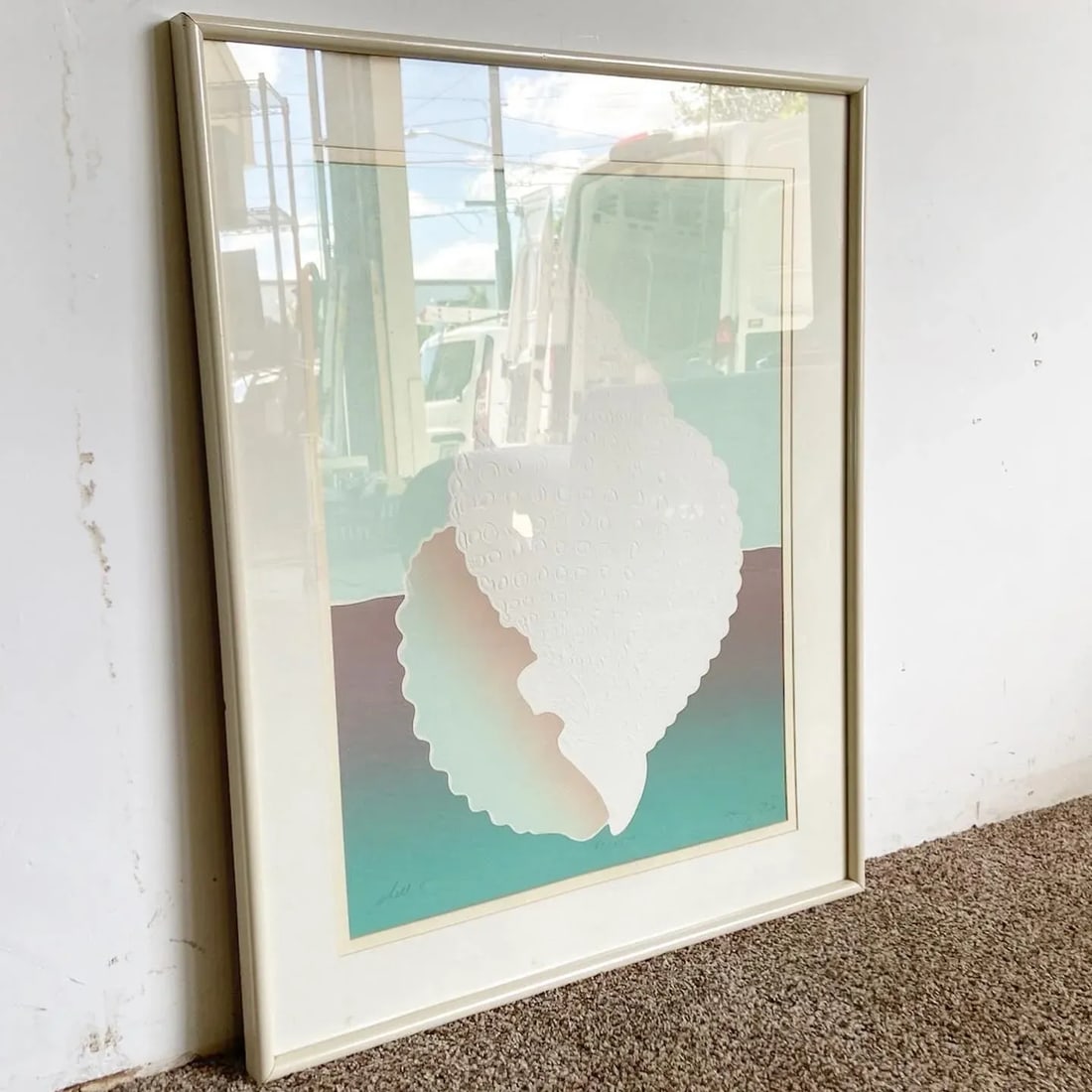 Postmodern Signed and Framed Lithograph Titled "Shell" - 2