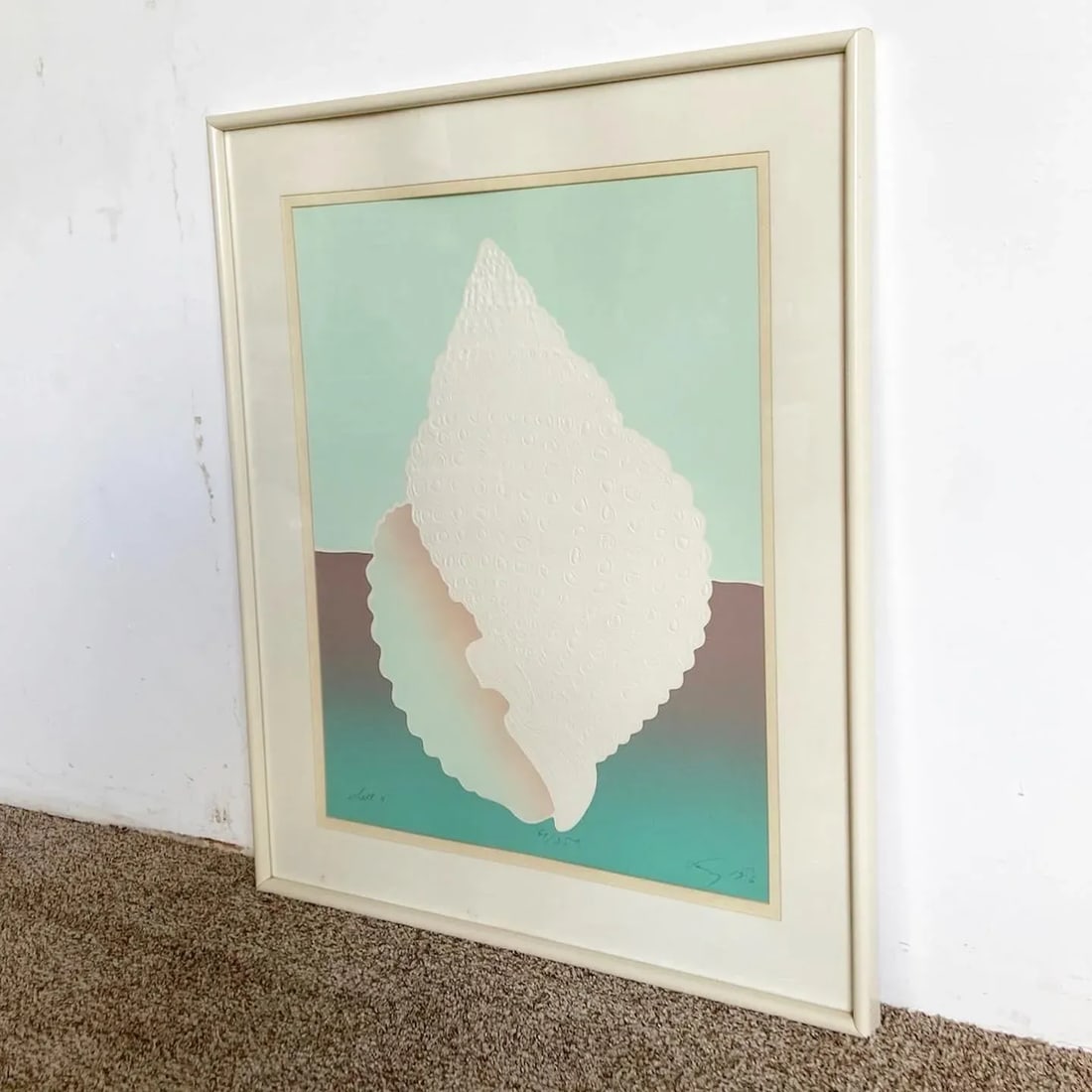 Postmodern Signed and Framed Lithograph Titled "Shell" - 3