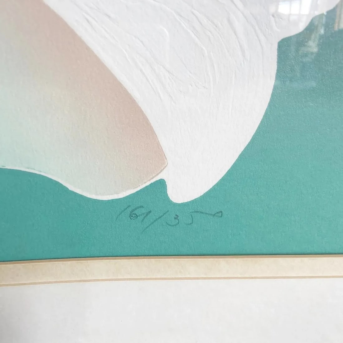 Postmodern Signed and Framed Lithograph Titled "Shell" - 5