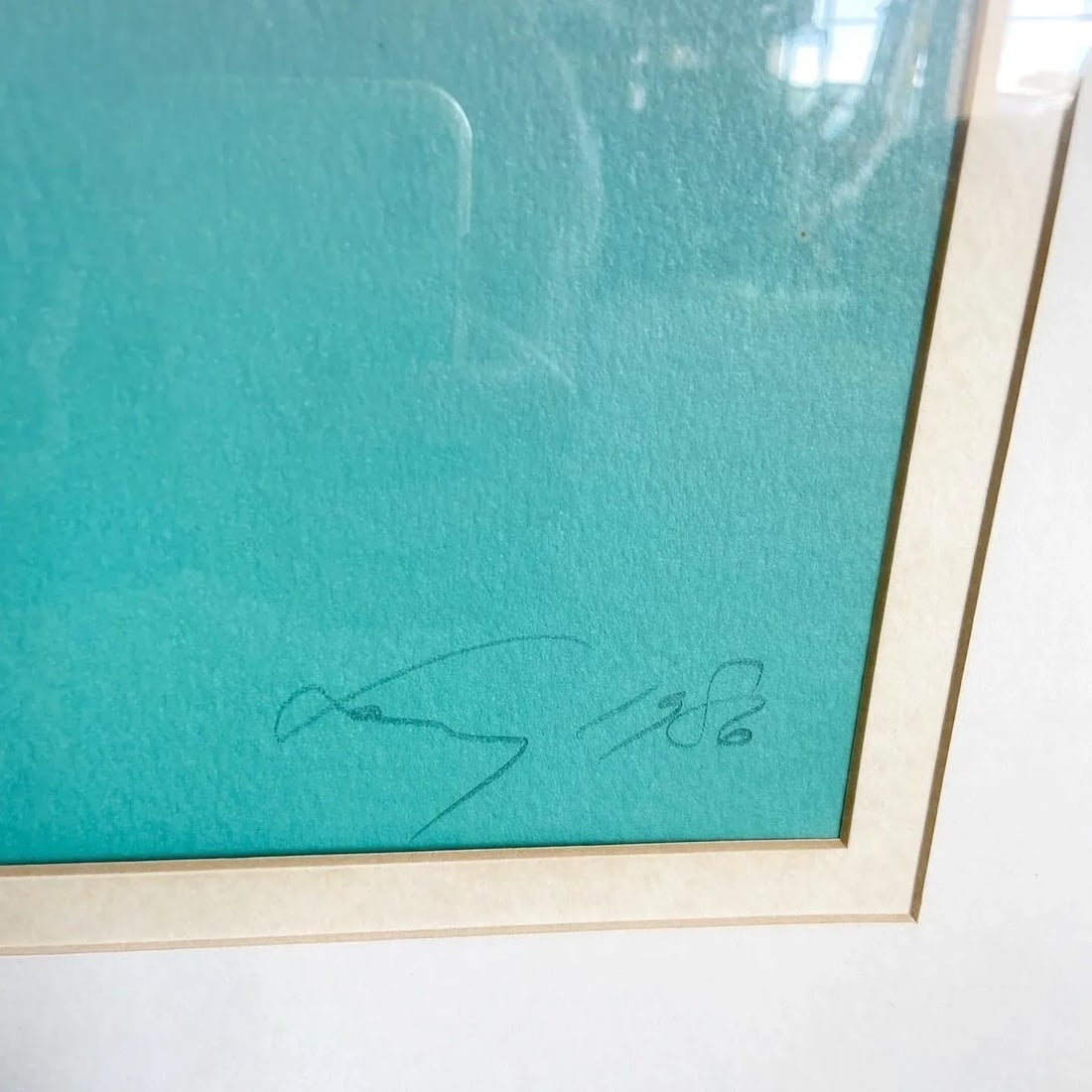 Postmodern Signed and Framed Lithograph Titled "Shell" - 6