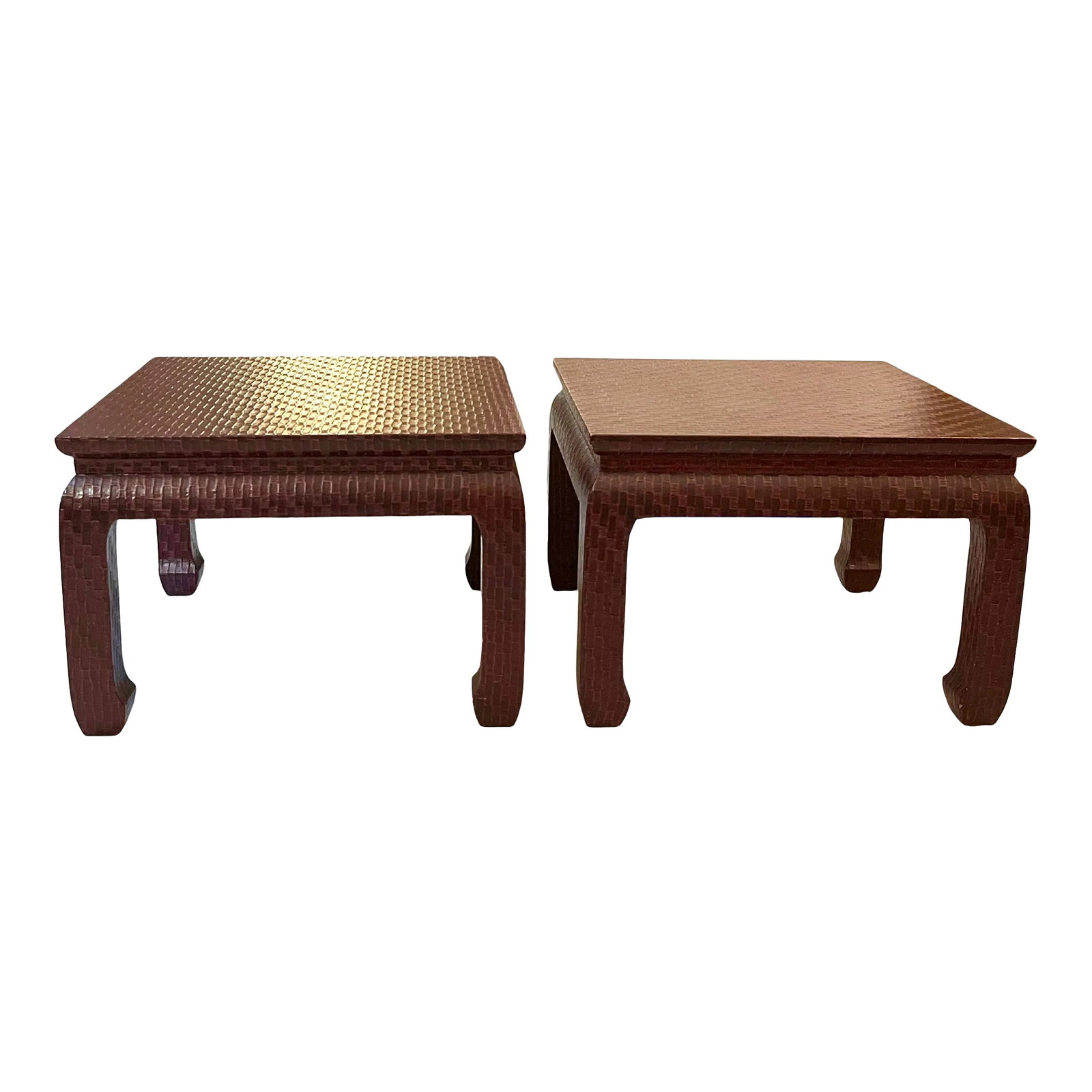 1970s Grasscloth Side Tables by Baker, a Pair (1 of 8)