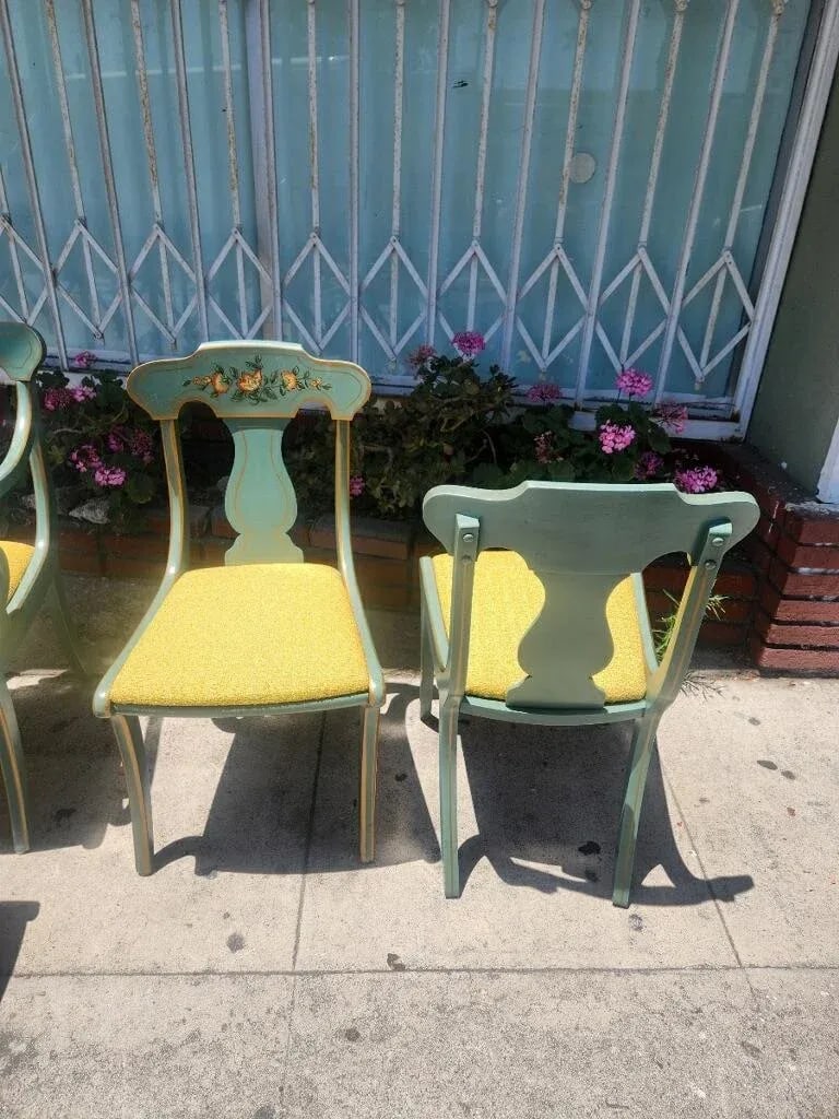 1970s Hand Painted Set of 6 Dining Chairs by Drexel Furniture - 5