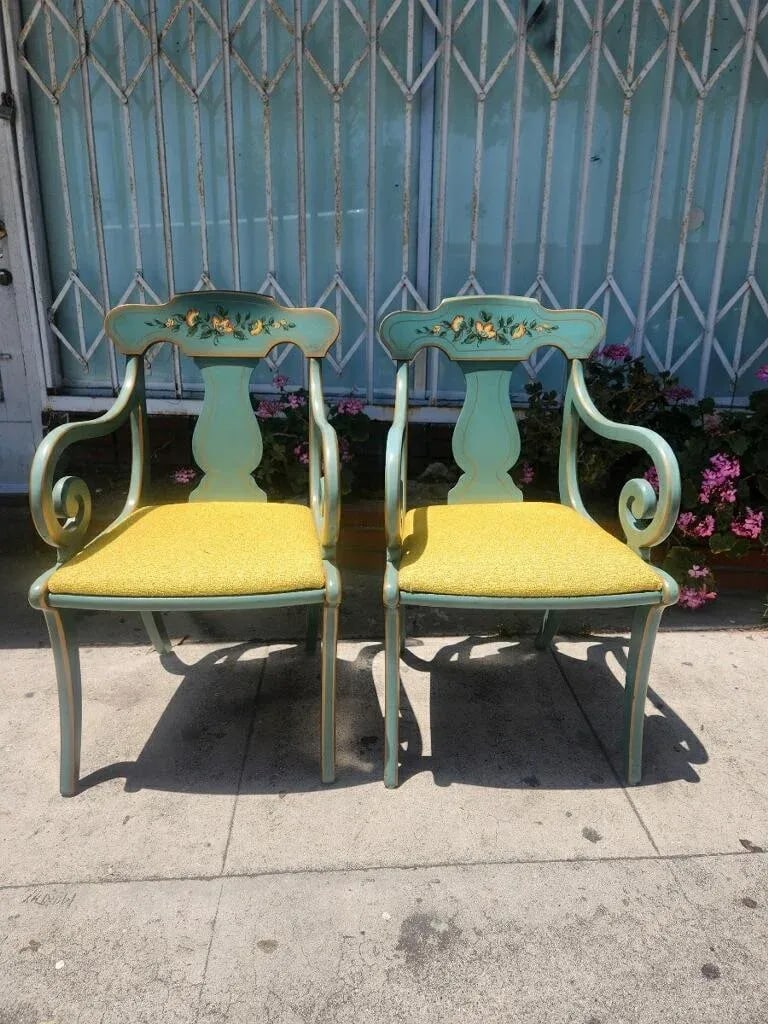 1970s Hand Painted Set of 6 Dining Chairs by Drexel Furniture - 6