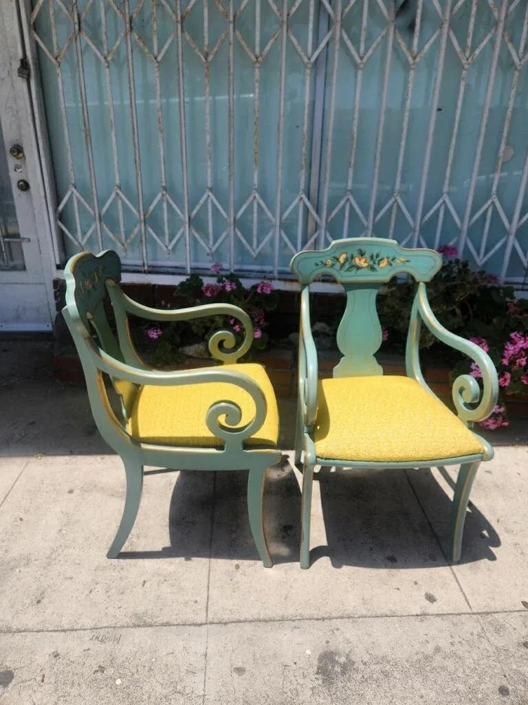 1970s Hand Painted Set of 6 Dining Chairs by Drexel Furniture - 7